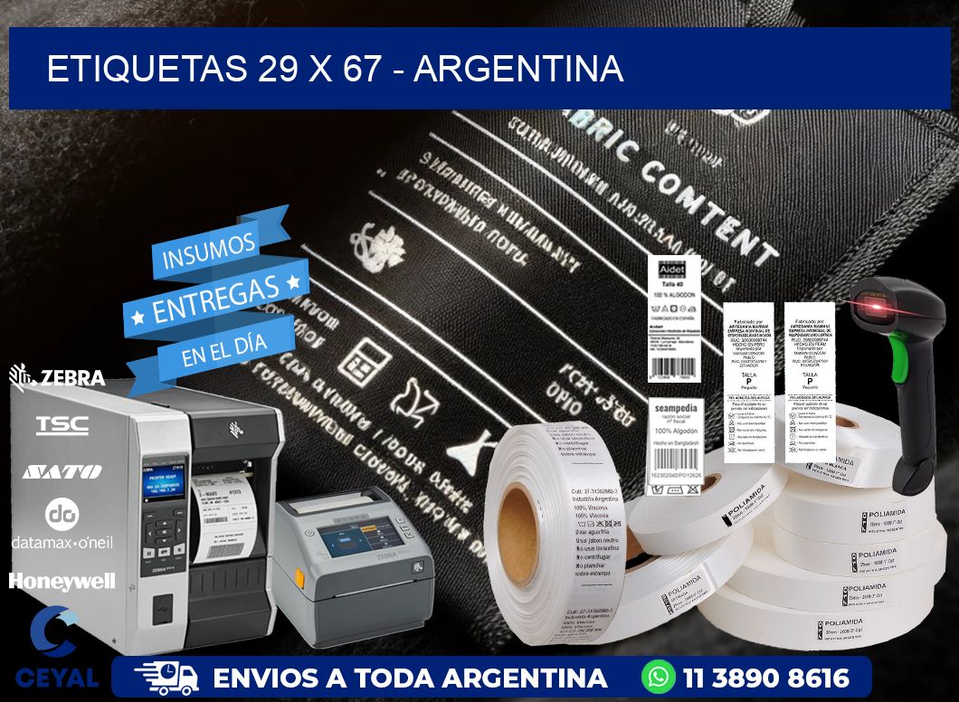 ETIQUETAS 29 x 67 - ARGENTINA