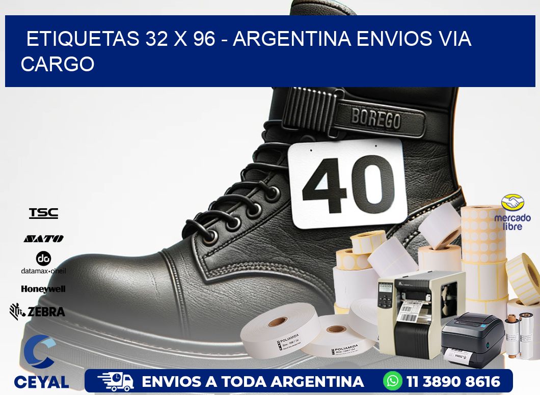 ETIQUETAS 32 x 96 - ARGENTINA ENVIOS VIA CARGO