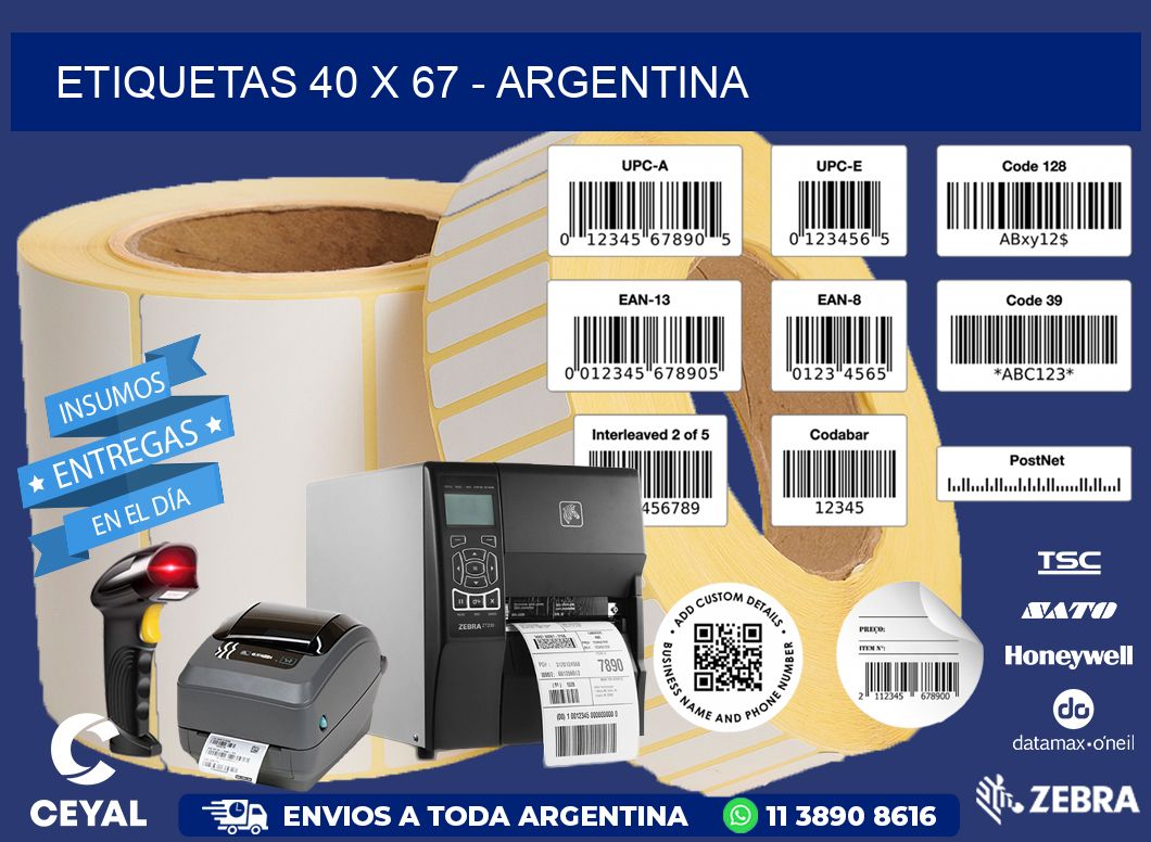ETIQUETAS 40 x 67 - ARGENTINA