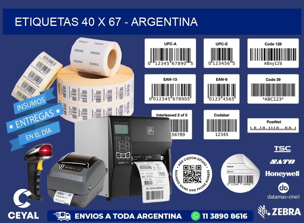 ETIQUETAS 40 x 67 - ARGENTINA