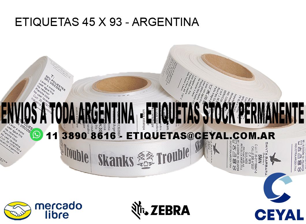 ETIQUETAS 45 x 93 - ARGENTINA