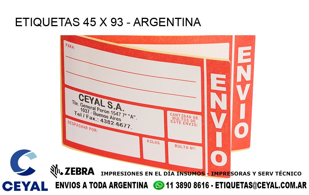 ETIQUETAS 45 x 93 - ARGENTINA