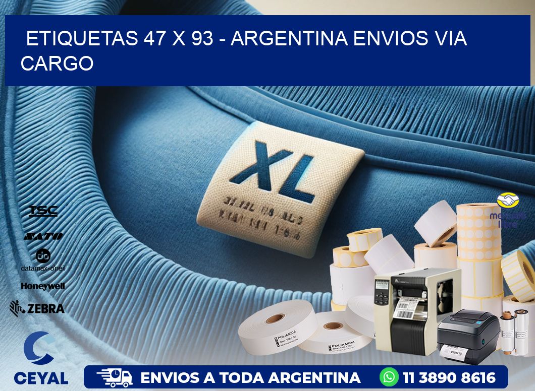 ETIQUETAS 47 x 93 - ARGENTINA ENVIOS VIA CARGO