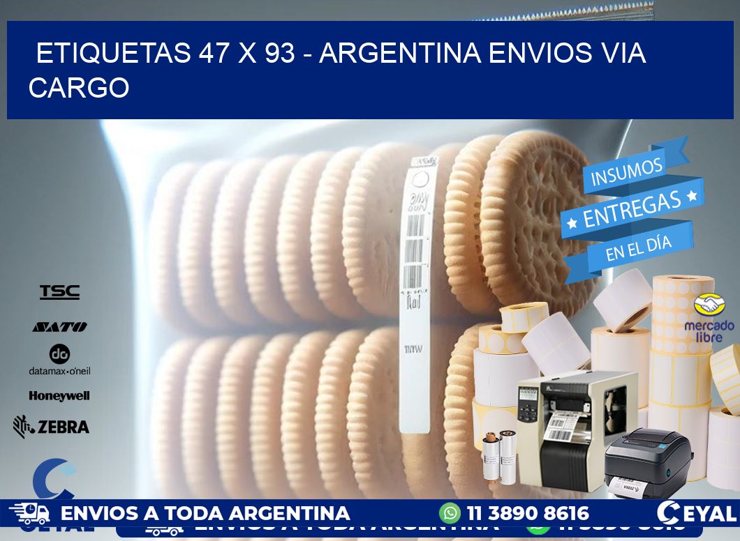 ETIQUETAS 47 x 93 - ARGENTINA ENVIOS VIA CARGO