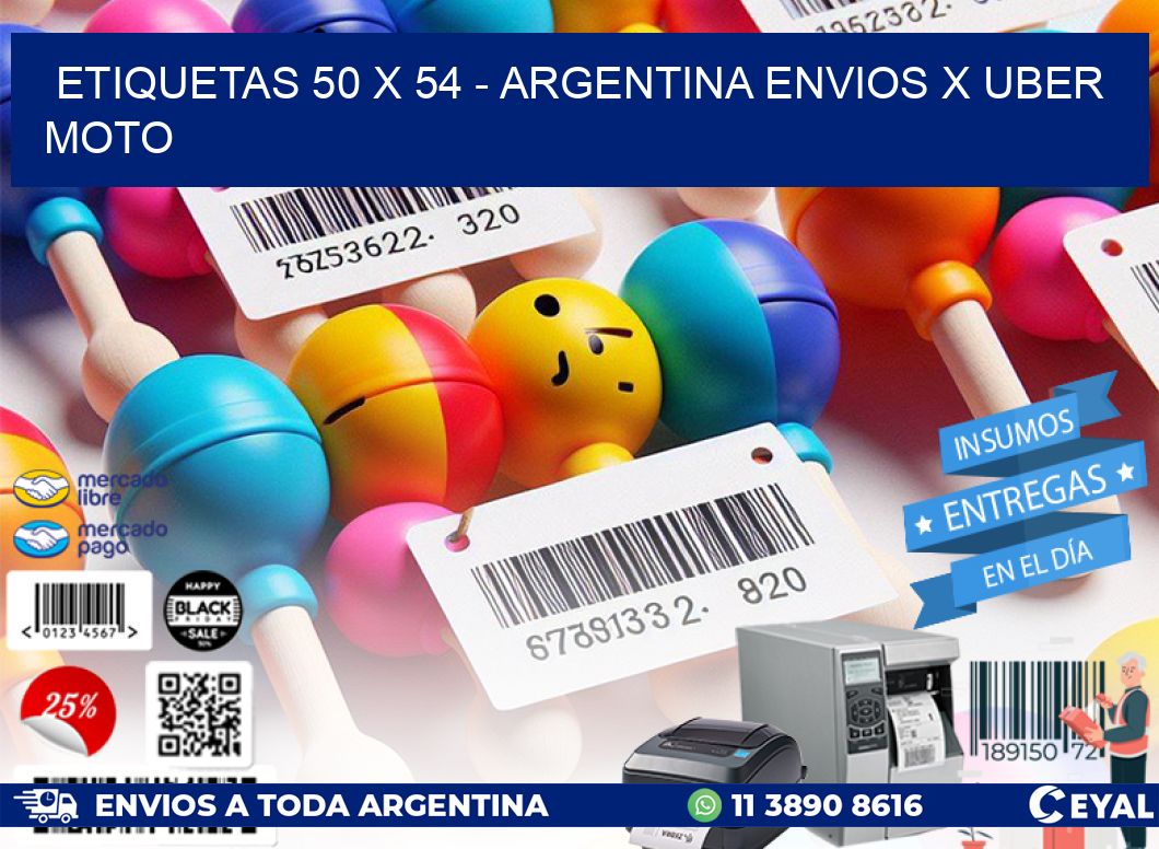 ETIQUETAS 50 x 54 - ARGENTINA ENVIOS X UBER MOTO