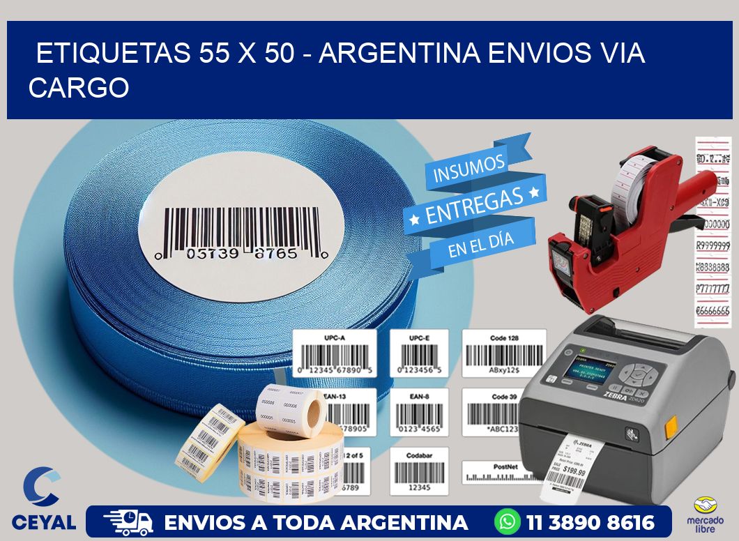 ETIQUETAS 55 x 50 - ARGENTINA ENVIOS VIA CARGO