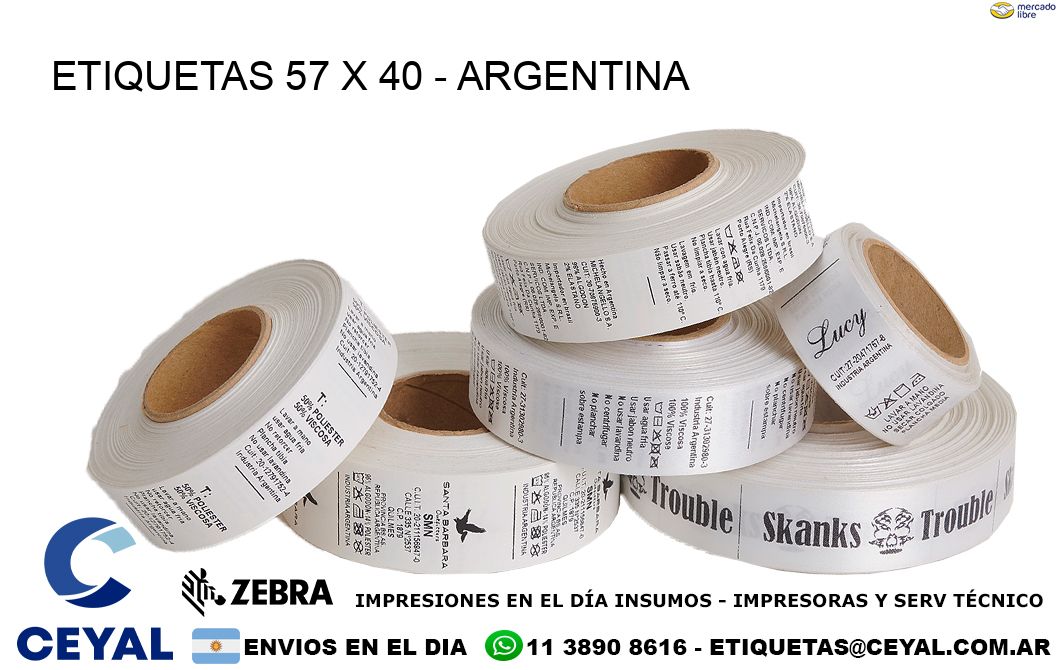 ETIQUETAS 57 x 40 - ARGENTINA