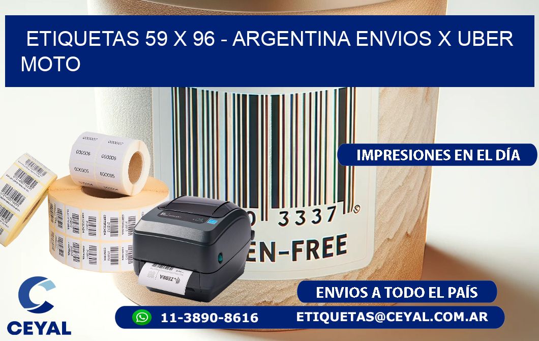 ETIQUETAS 59 x 96 - ARGENTINA ENVIOS X UBER MOTO