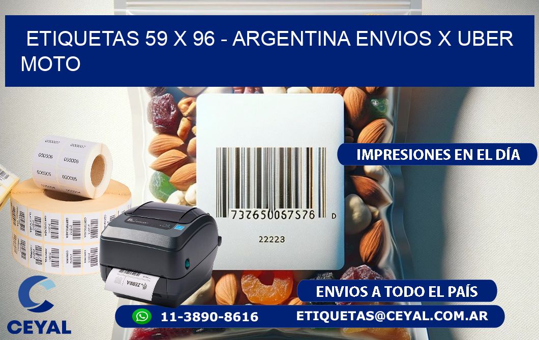 ETIQUETAS 59 x 96 - ARGENTINA ENVIOS X UBER MOTO