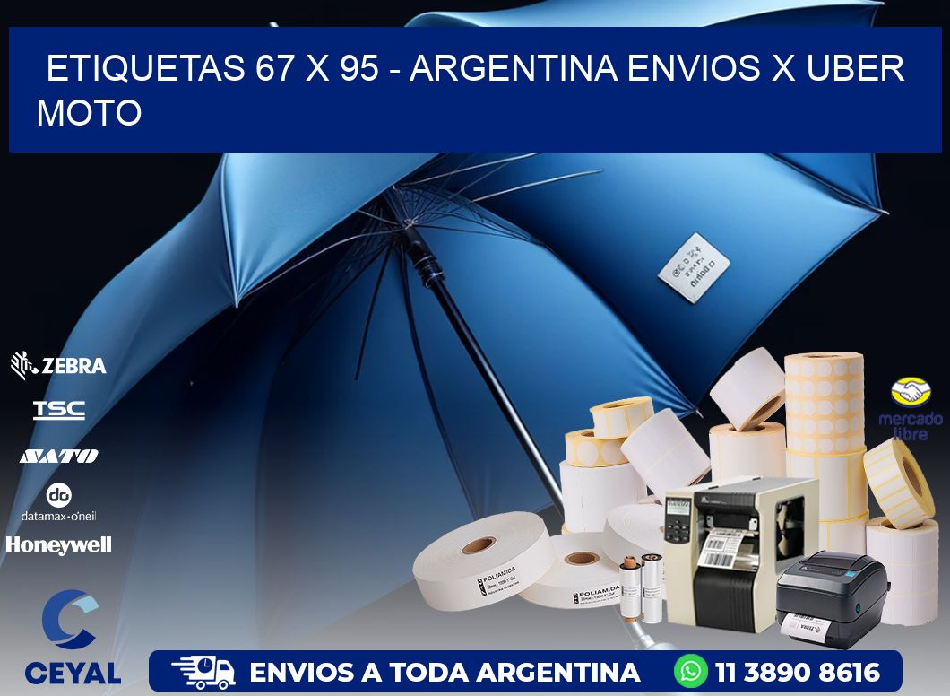 ETIQUETAS 67 x 95 - ARGENTINA ENVIOS X UBER MOTO
