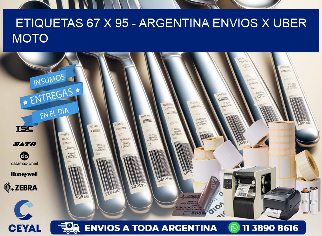 ETIQUETAS 67 x 95 - ARGENTINA ENVIOS X UBER MOTO
