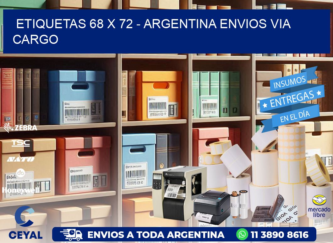 ETIQUETAS 68 x 72 - ARGENTINA ENVIOS VIA CARGO