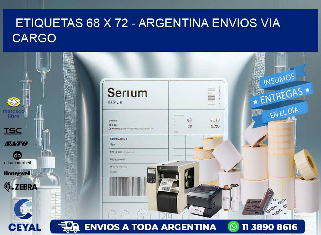 ETIQUETAS 68 x 72 – ARGENTINA ENVIOS VIA CARGO