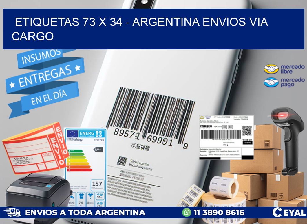 ETIQUETAS 73 x 34 - ARGENTINA ENVIOS VIA CARGO