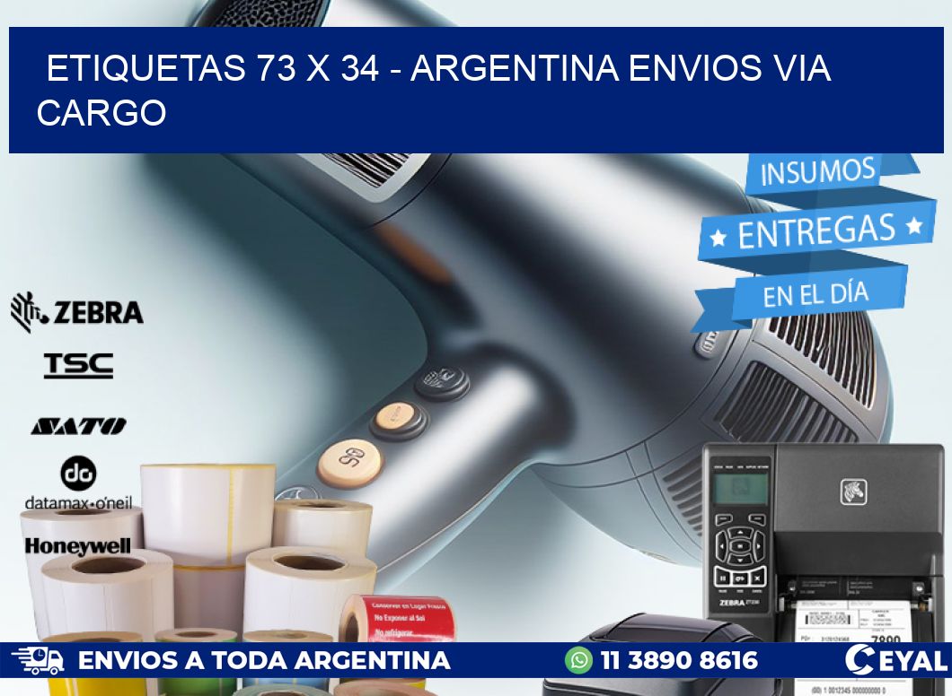 ETIQUETAS 73 x 34 - ARGENTINA ENVIOS VIA CARGO