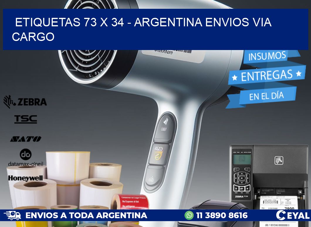 ETIQUETAS 73 x 34 - ARGENTINA ENVIOS VIA CARGO