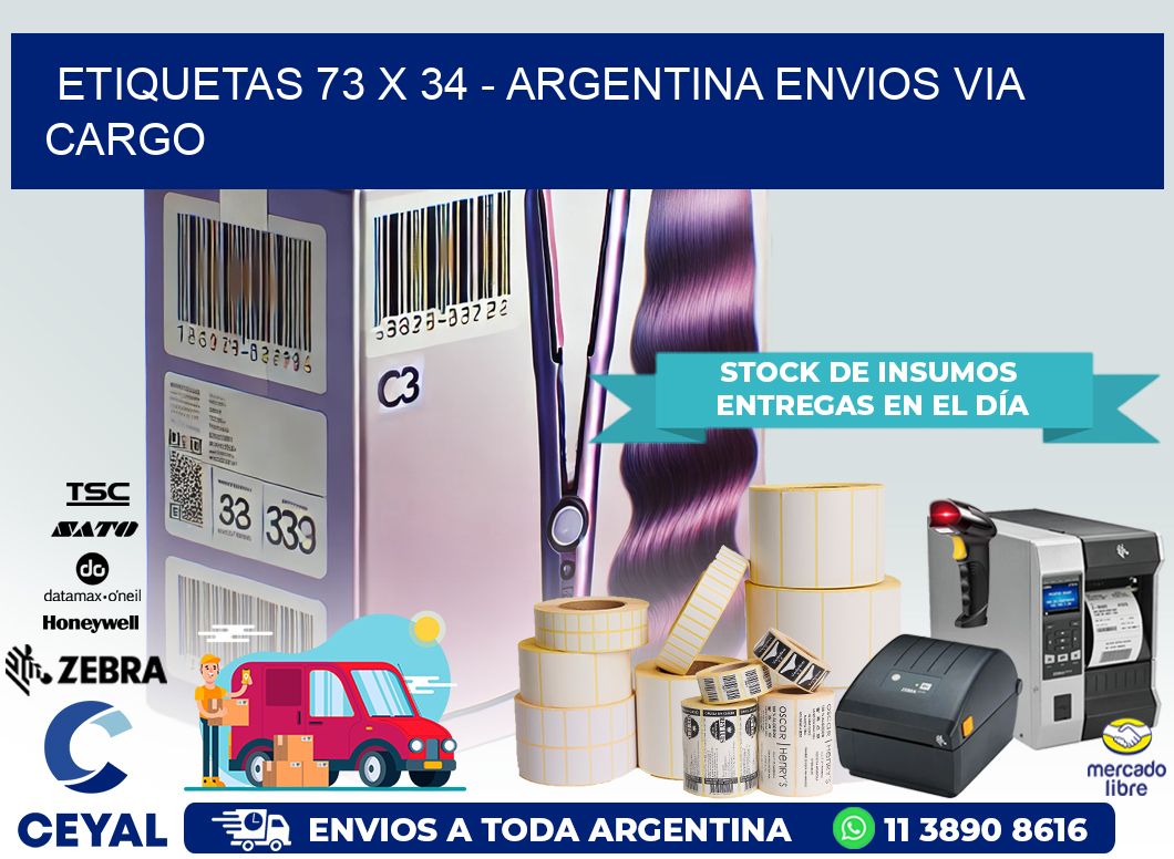 ETIQUETAS 73 x 34 – ARGENTINA ENVIOS VIA CARGO