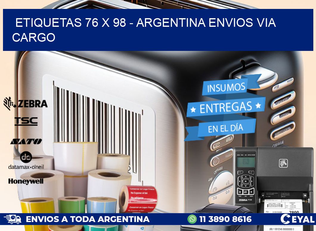 ETIQUETAS 76 x 98 - ARGENTINA ENVIOS VIA CARGO