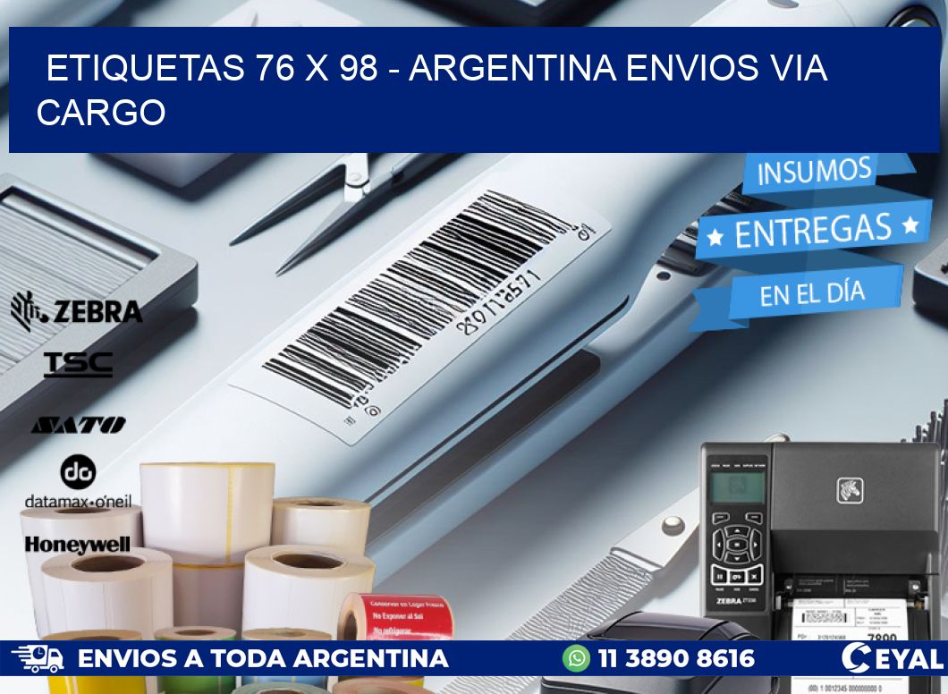 ETIQUETAS 76 x 98 - ARGENTINA ENVIOS VIA CARGO