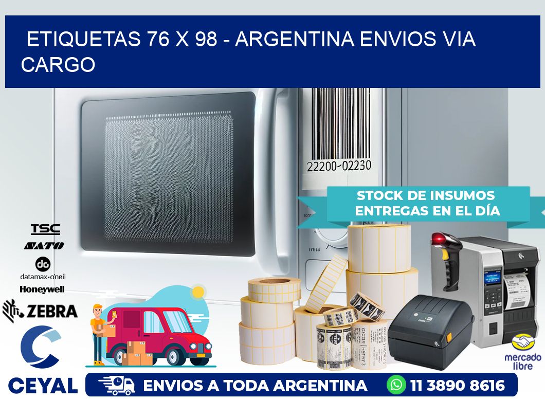 ETIQUETAS 76 x 98 – ARGENTINA ENVIOS VIA CARGO