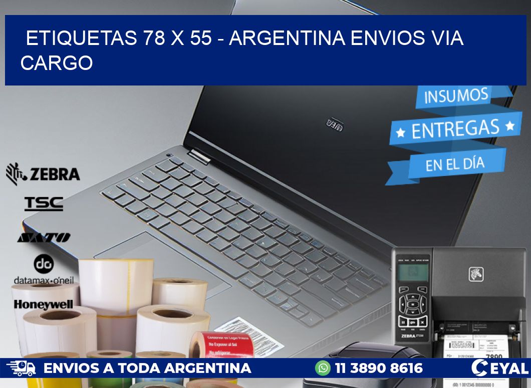 ETIQUETAS 78 x 55 - ARGENTINA ENVIOS VIA CARGO