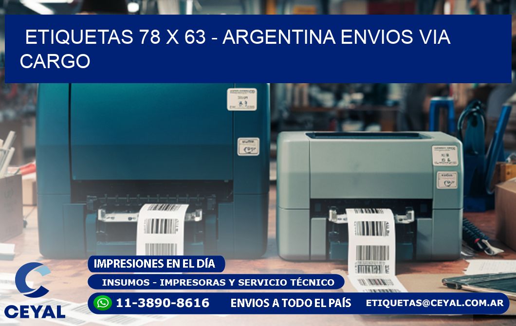 ETIQUETAS 78 x 63 - ARGENTINA ENVIOS VIA CARGO