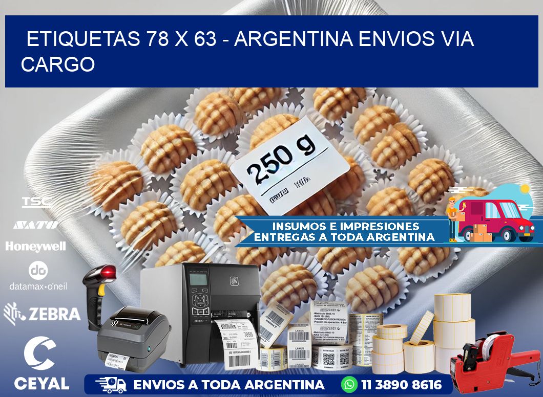 ETIQUETAS 78 x 63 - ARGENTINA ENVIOS VIA CARGO