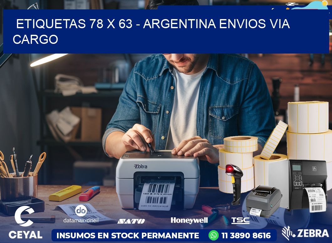 ETIQUETAS 78 x 63 - ARGENTINA ENVIOS VIA CARGO