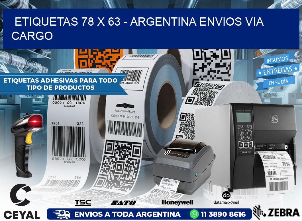 ETIQUETAS 78 x 63 – ARGENTINA ENVIOS VIA CARGO