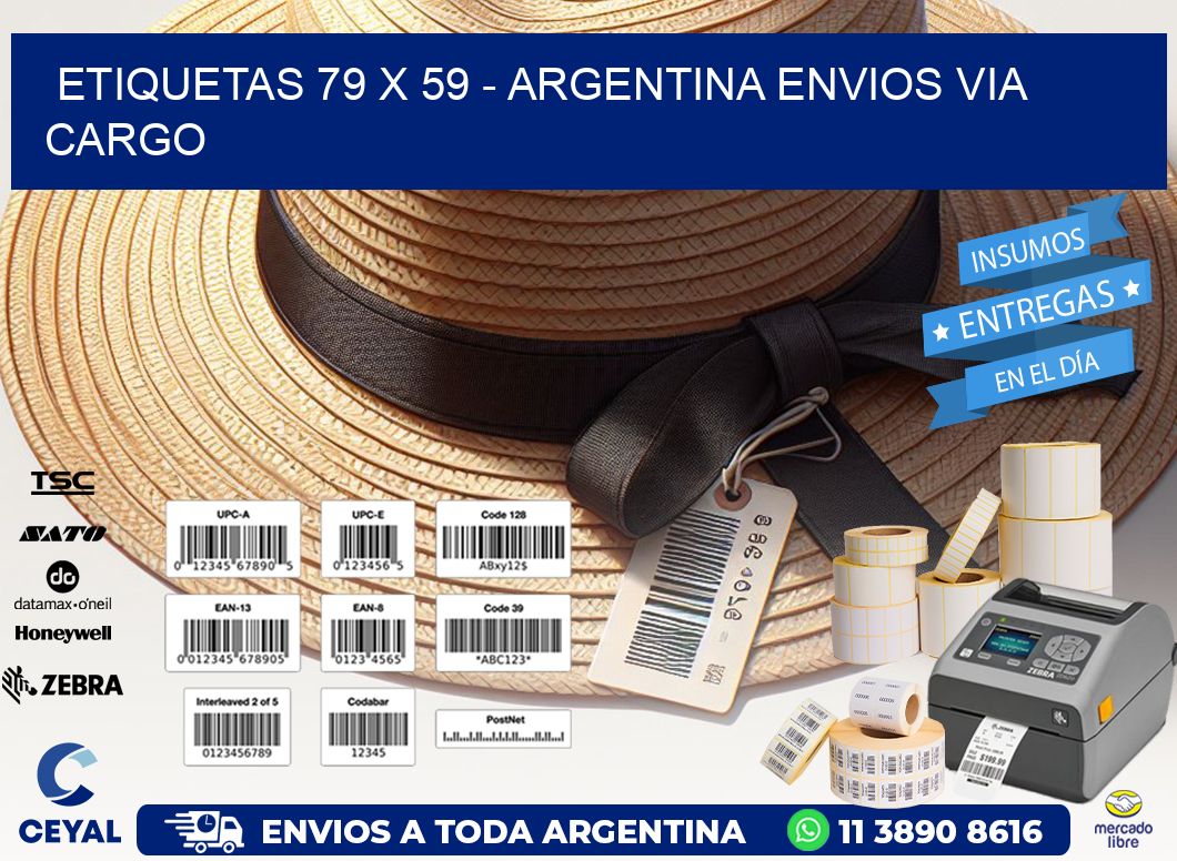 ETIQUETAS 79 x 59 - ARGENTINA ENVIOS VIA CARGO