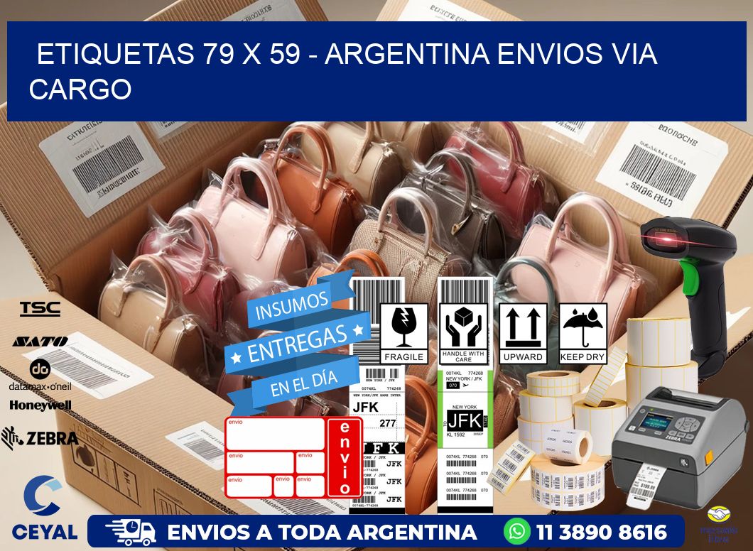 ETIQUETAS 79 x 59 - ARGENTINA ENVIOS VIA CARGO
