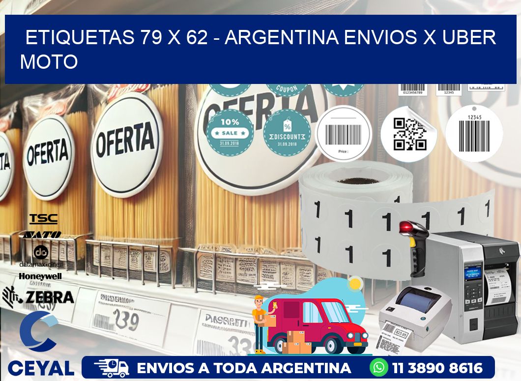 ETIQUETAS 79 x 62 - ARGENTINA ENVIOS X UBER MOTO