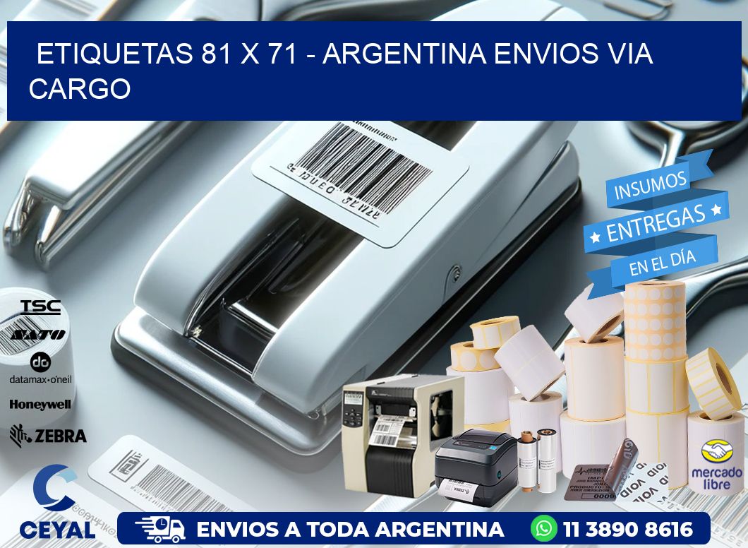 ETIQUETAS 81 x 71 - ARGENTINA ENVIOS VIA CARGO