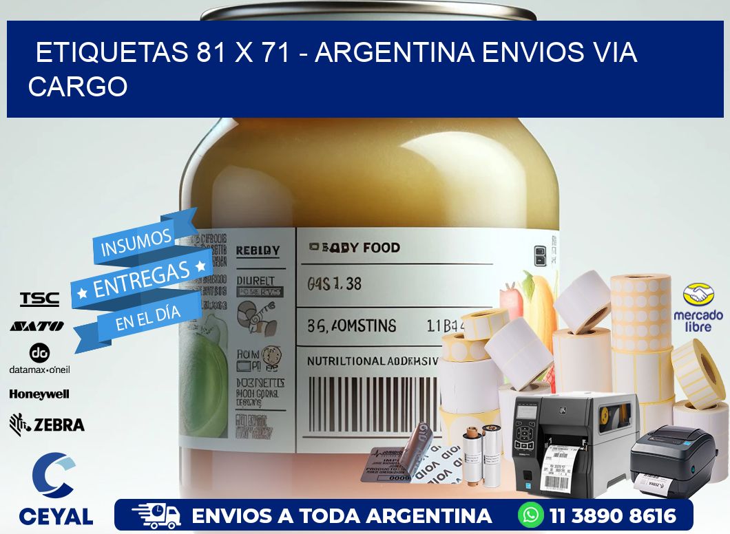ETIQUETAS 81 x 71 - ARGENTINA ENVIOS VIA CARGO
