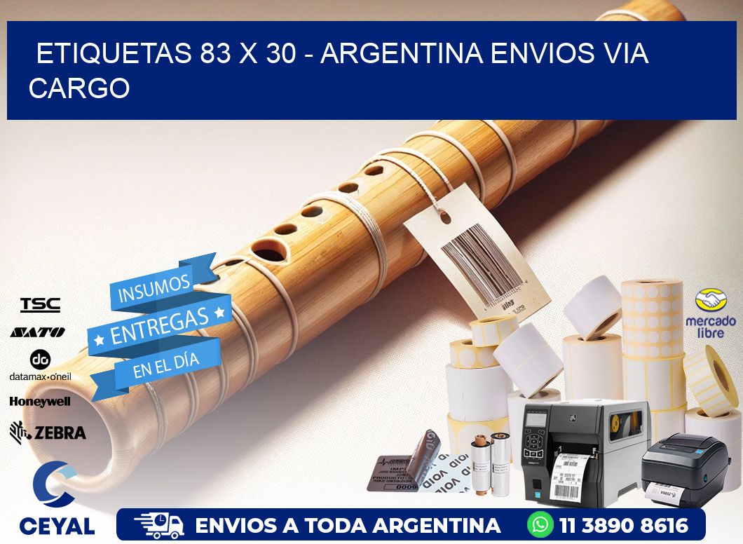 ETIQUETAS 83 x 30 - ARGENTINA ENVIOS VIA CARGO