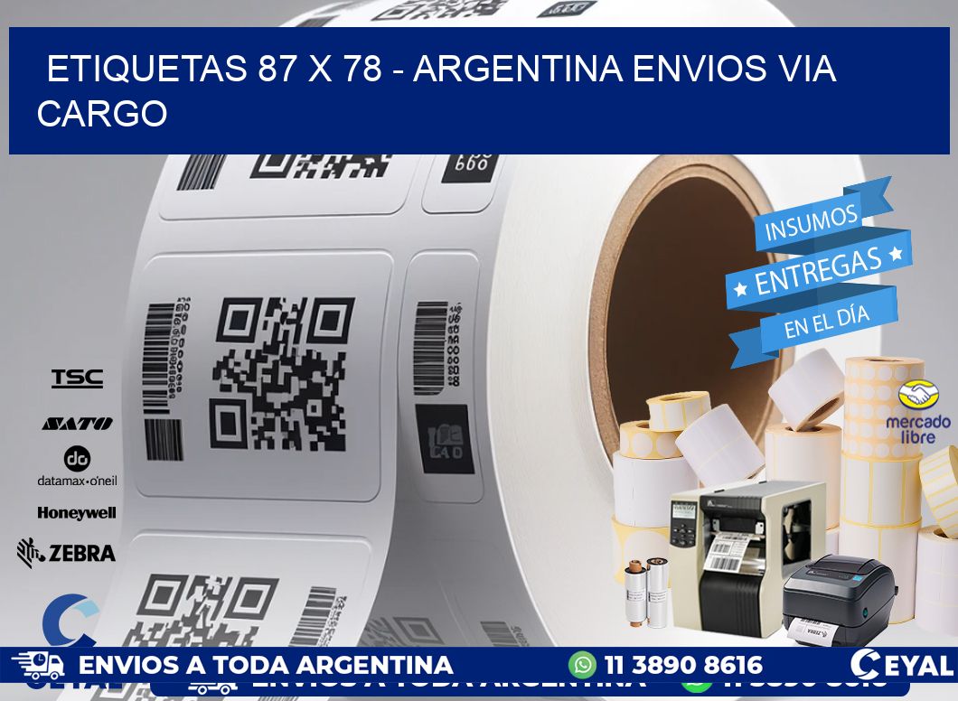 ETIQUETAS 87 x 78 - ARGENTINA ENVIOS VIA CARGO