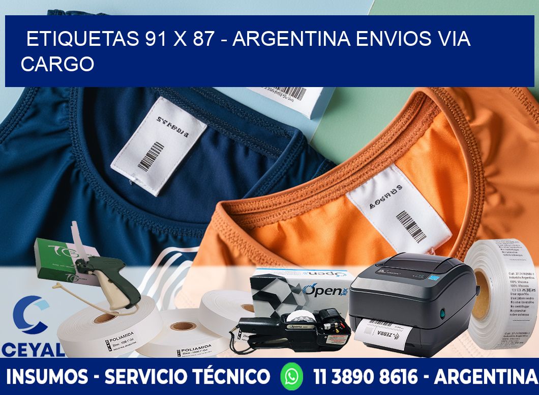 ETIQUETAS 91 x 87 - ARGENTINA ENVIOS VIA CARGO