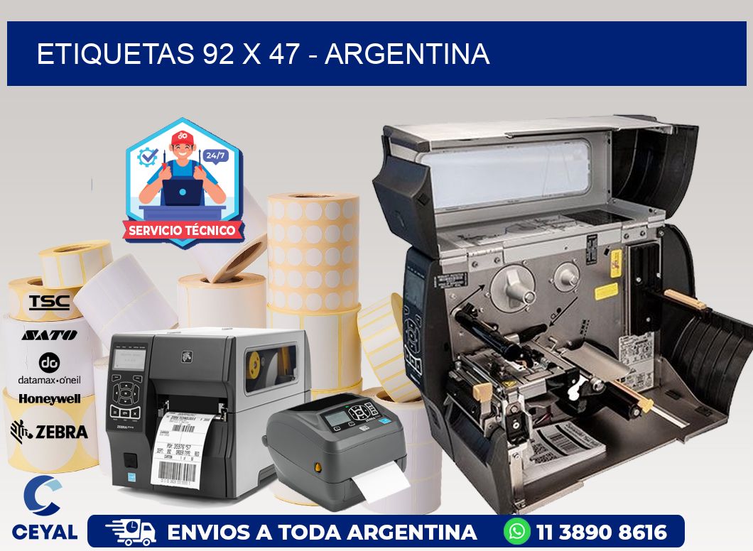 ETIQUETAS 92 x 47 - ARGENTINA