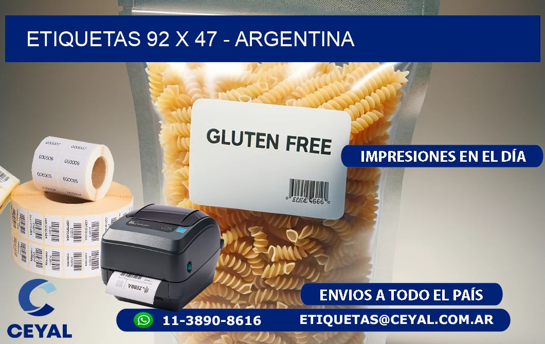 ETIQUETAS 92 x 47 - ARGENTINA