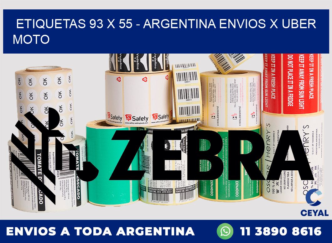 ETIQUETAS 93 x 55 – ARGENTINA ENVIOS X UBER MOTO
