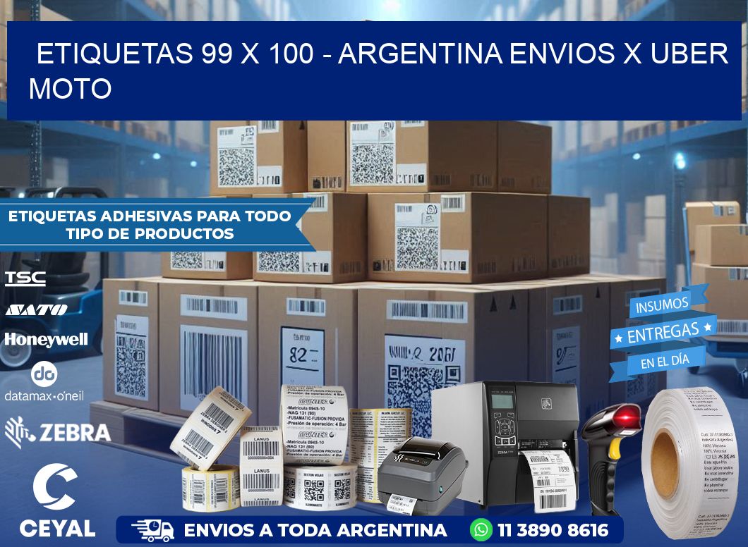 ETIQUETAS 99 x 100 - ARGENTINA ENVIOS X UBER MOTO