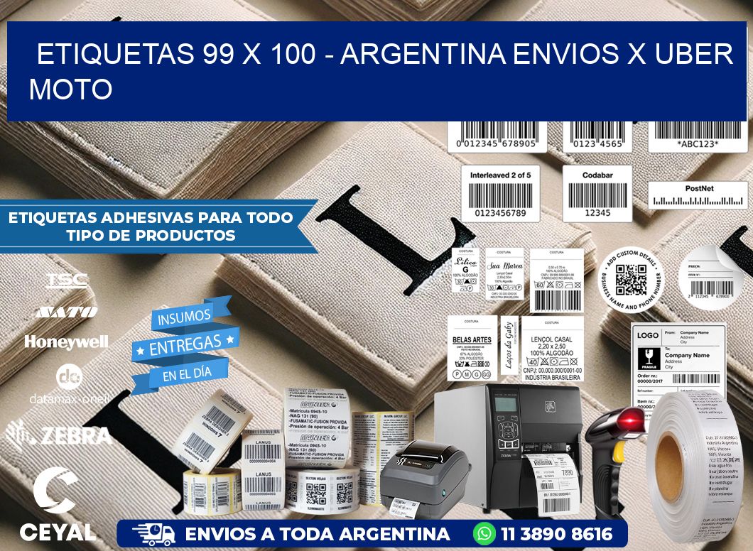 ETIQUETAS 99 x 100 – ARGENTINA ENVIOS X UBER MOTO