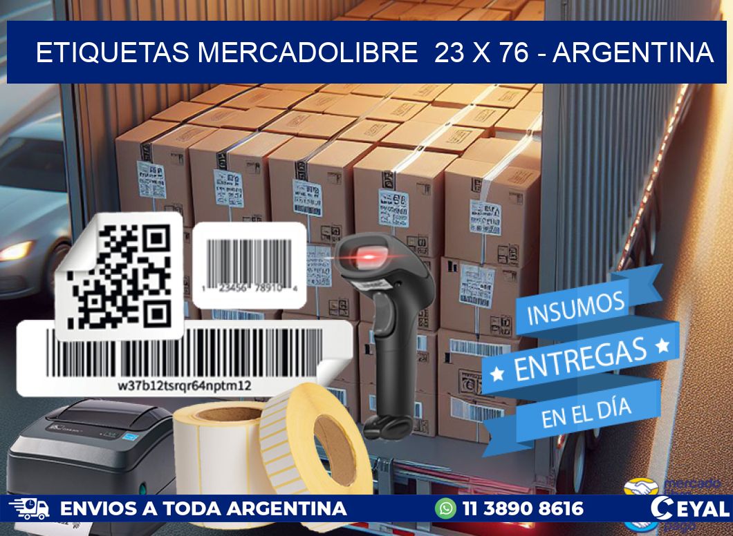 ETIQUETAS MERCADOLIBRE 23 x 76 - ARGENTINA