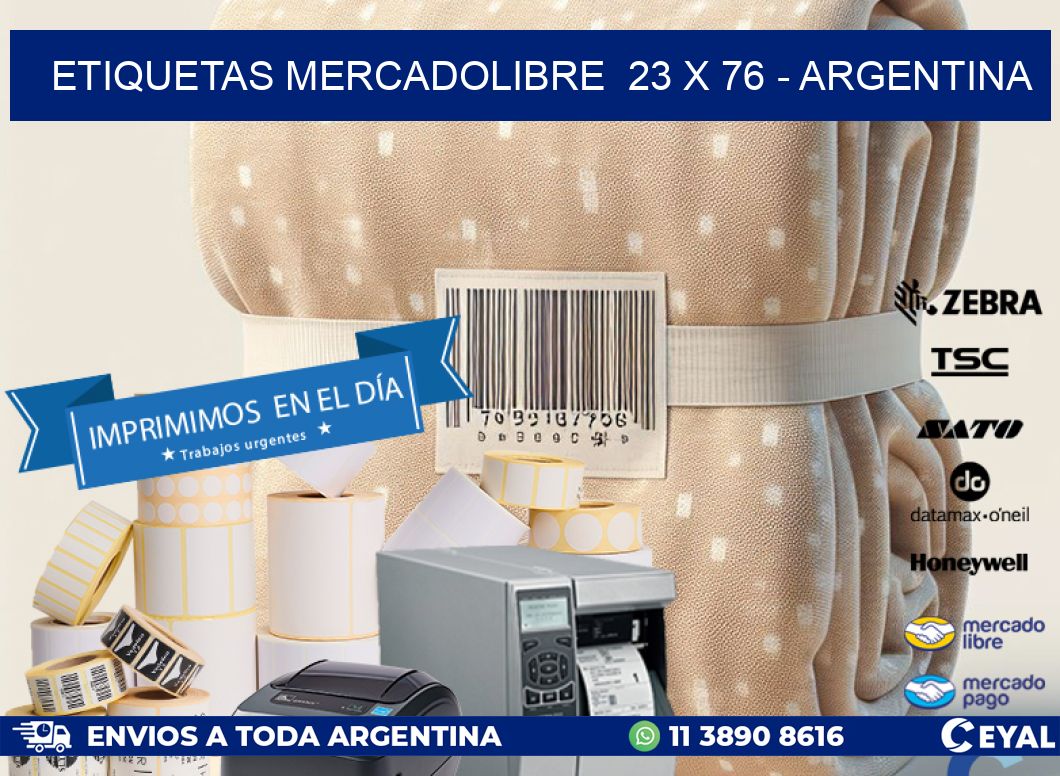 ETIQUETAS MERCADOLIBRE 23 x 76 - ARGENTINA