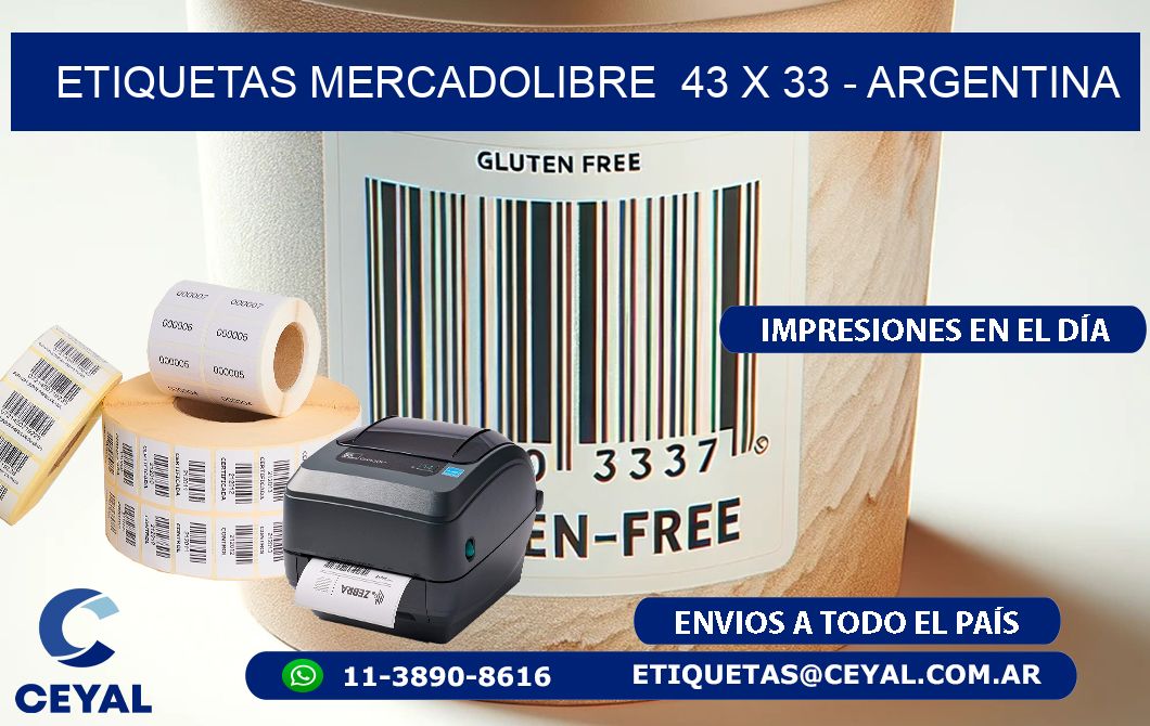 ETIQUETAS MERCADOLIBRE 43 x 33 - ARGENTINA