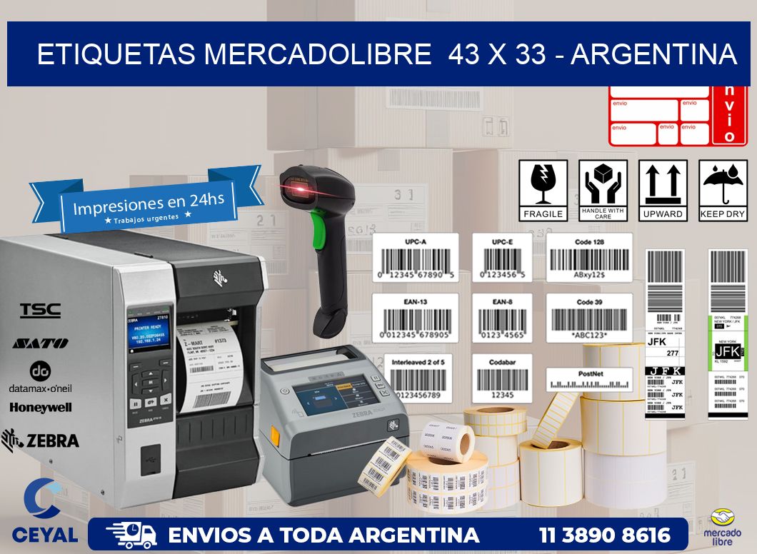 ETIQUETAS MERCADOLIBRE  43 x 33 – ARGENTINA