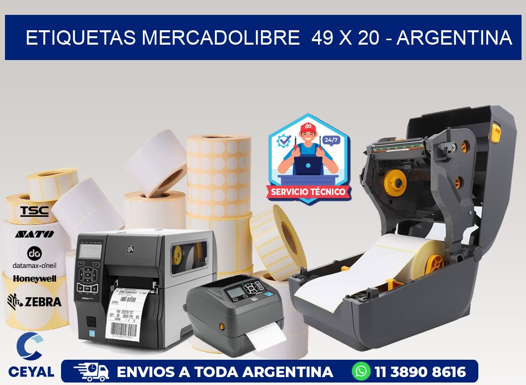 ETIQUETAS MERCADOLIBRE 49 x 20 - ARGENTINA