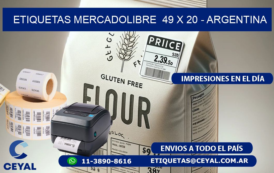 ETIQUETAS MERCADOLIBRE 49 x 20 - ARGENTINA