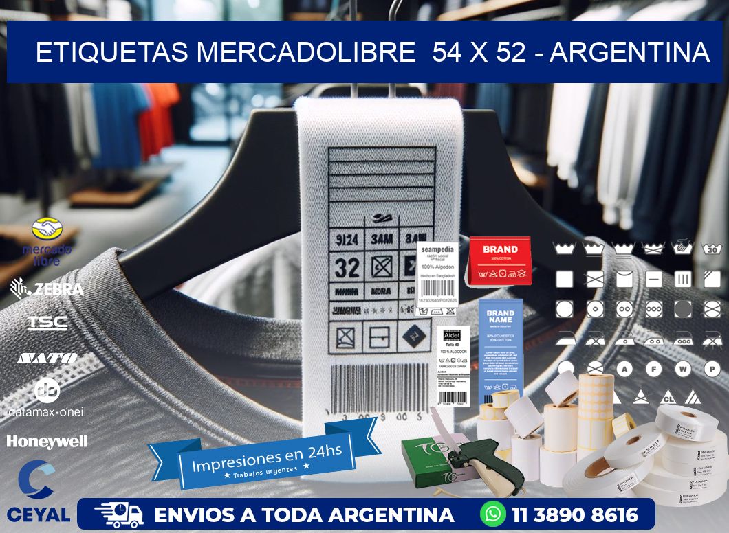ETIQUETAS MERCADOLIBRE 54 x 52 - ARGENTINA