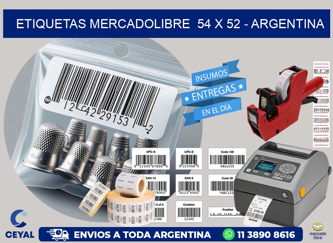 ETIQUETAS MERCADOLIBRE 54 x 52 - ARGENTINA